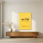 Be Anything You Want To Be – Giallo art print, as an acrylic print, styled in a living room