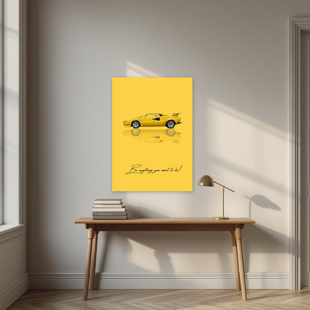 Be Anything You Want To Be – Giallo art print, unframed poster, styled in a desk