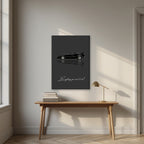 Be Anything You Want To Be – Nero art print, on slim canvas, styled in a desk