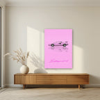 Be Anything You Want To Be – Rosa art print, as an acrylic print, styled in a living room