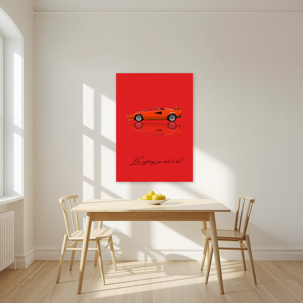 Be Anything You Want To Be – Rosso art print, unframed poster, styled in a kitchen