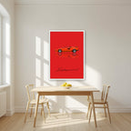 Be Anything You Want To Be – Rosso art print, in a white frame, styled in a kitchen