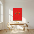 Be Anything You Want To Be – Rosso art print, in an oak frame, styled in a kitchen
