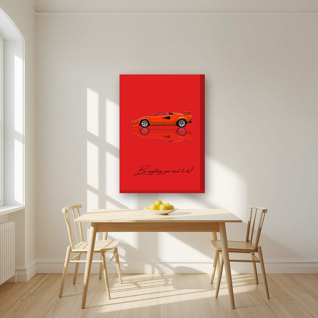 Be Anything You Want To Be – Rosso art print, on thick canvas, styled in a kitchen