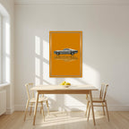 Eleanor – Amber Gold art print, unframed poster, styled in a kitchen