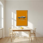 Eleanor – Amber Gold art print, on slim canvas, styled in a kitchen
