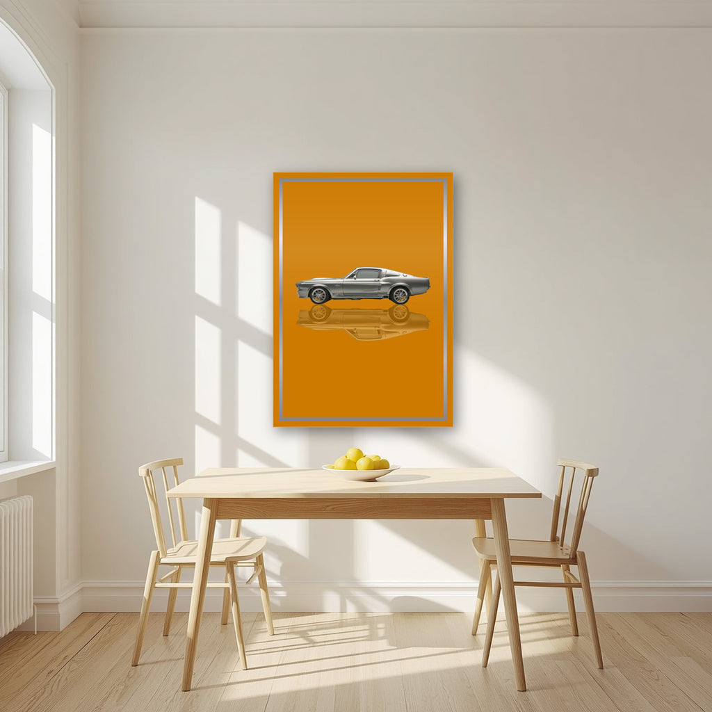 Eleanor – Amber Gold art print, as an acrylic print, styled in a kitchen