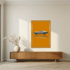 Eleanor – Amber Gold art print, unframed poster, styled in a living room