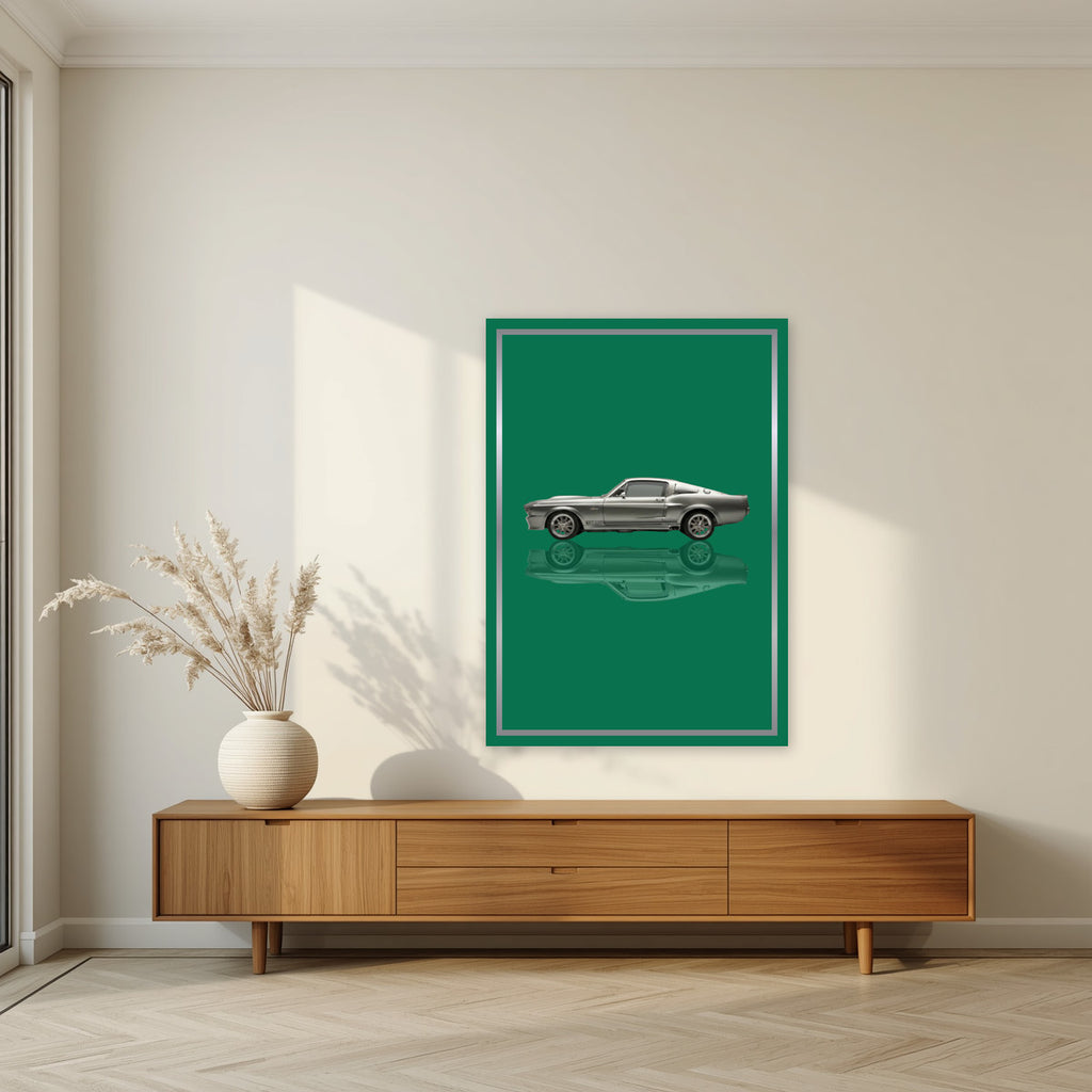 Eleanor – Racing Green art print, unframed poster, styled in a living room