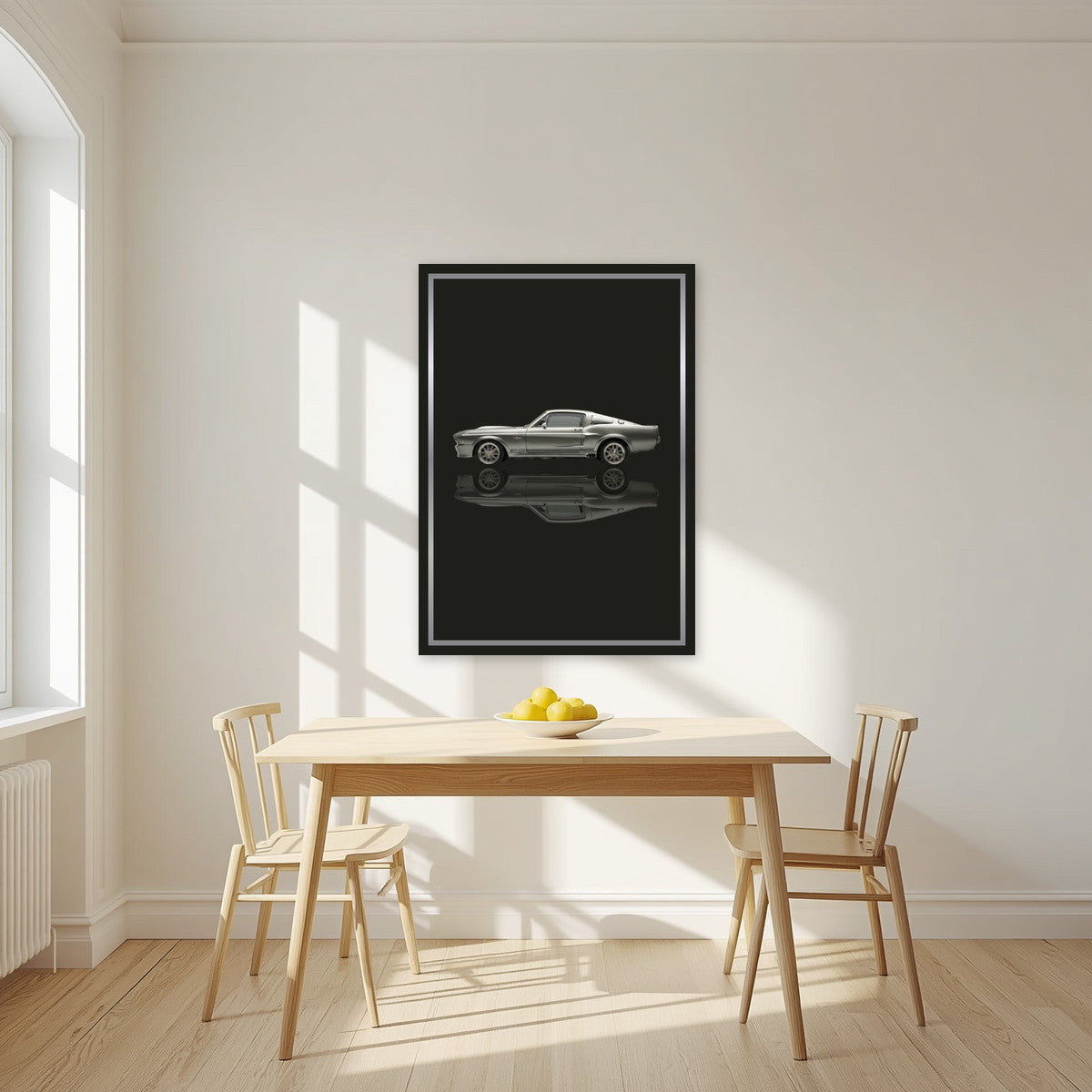 Eleanor – Tarmac Black art print, unframed poster, styled in a kitchen