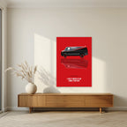 I Love It When a Plan Comes Together – Alarm Red art print, unframed poster, styled in a living room