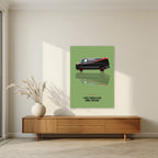 I Love It When a Plan Comes Together – Fatigue Green art print, unframed poster, styled in a living room