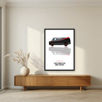 I Love It When a Plan Comes Together – Off White art print, in a black frame, styled in a living room