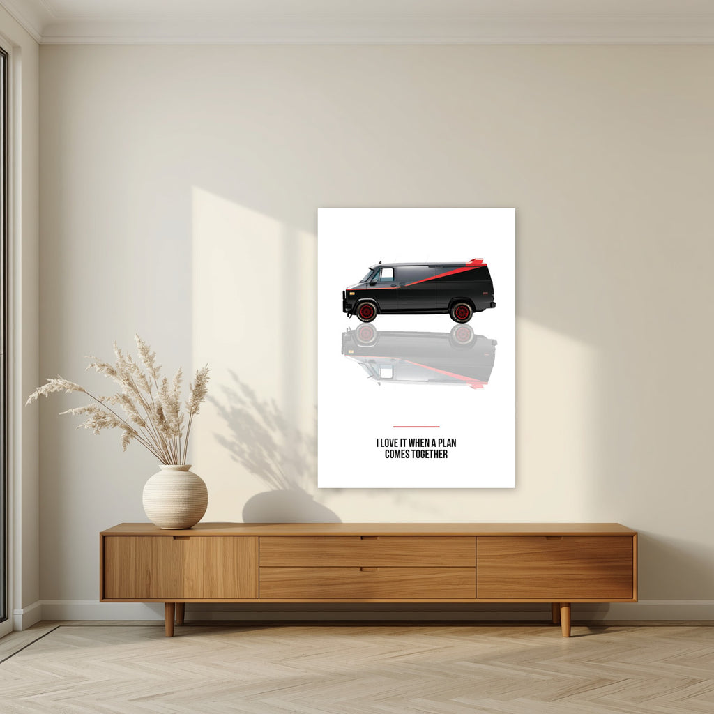I Love It When a Plan Comes Together – Off White art print, unframed poster, styled in a living room