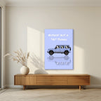 Nuthin' But A "G" Thang – Powder Blue art print, on slim canvas, styled in a living room