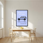 Nuthin' But A "G" Thang – Powder Blue art print, in a black frame, styled in a kitchen