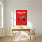 Nuthin' But A "G" Thang – Signal Red art print, on slim canvas, styled in a kitchen