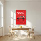 Nuthin' But A "G" Thang – Signal Red art print, as an acrylic print, styled in a kitchen