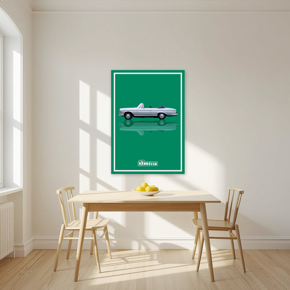 The Hangover – Casino Green art print, unframed poster, styled in a kitchen