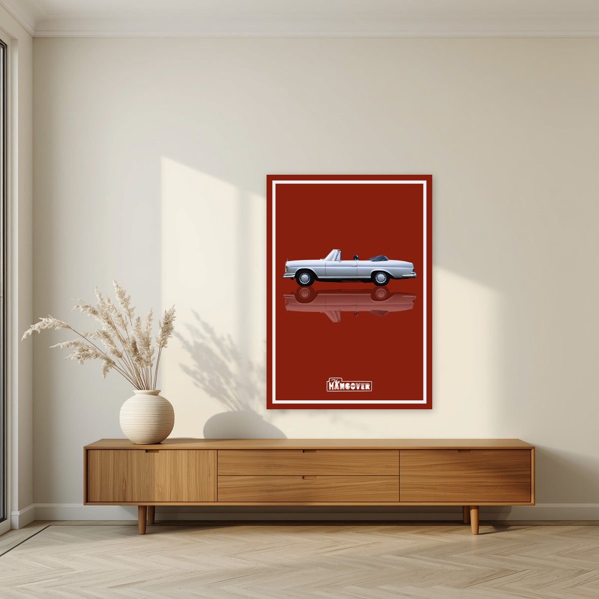 The Hangover – Roulette Red art print, unframed poster, styled in a living room
