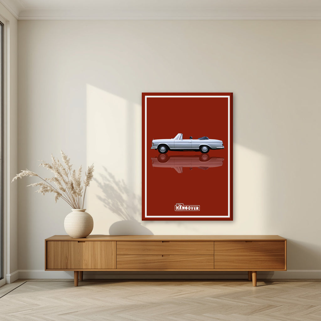 The Hangover – Roulette Red art print, on slim canvas, styled in a living room