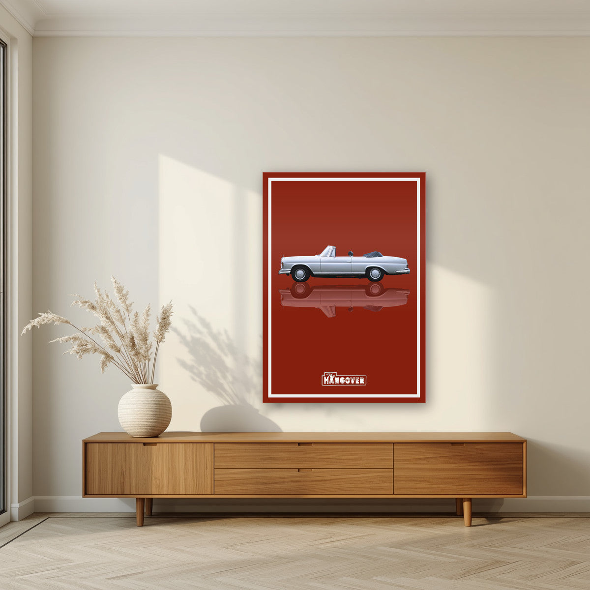 The Hangover – Roulette Red art print, as an acrylic print, styled in a living room