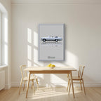 The Hangover – Silver Mist art print, on thick canvas, styled in a kitchen