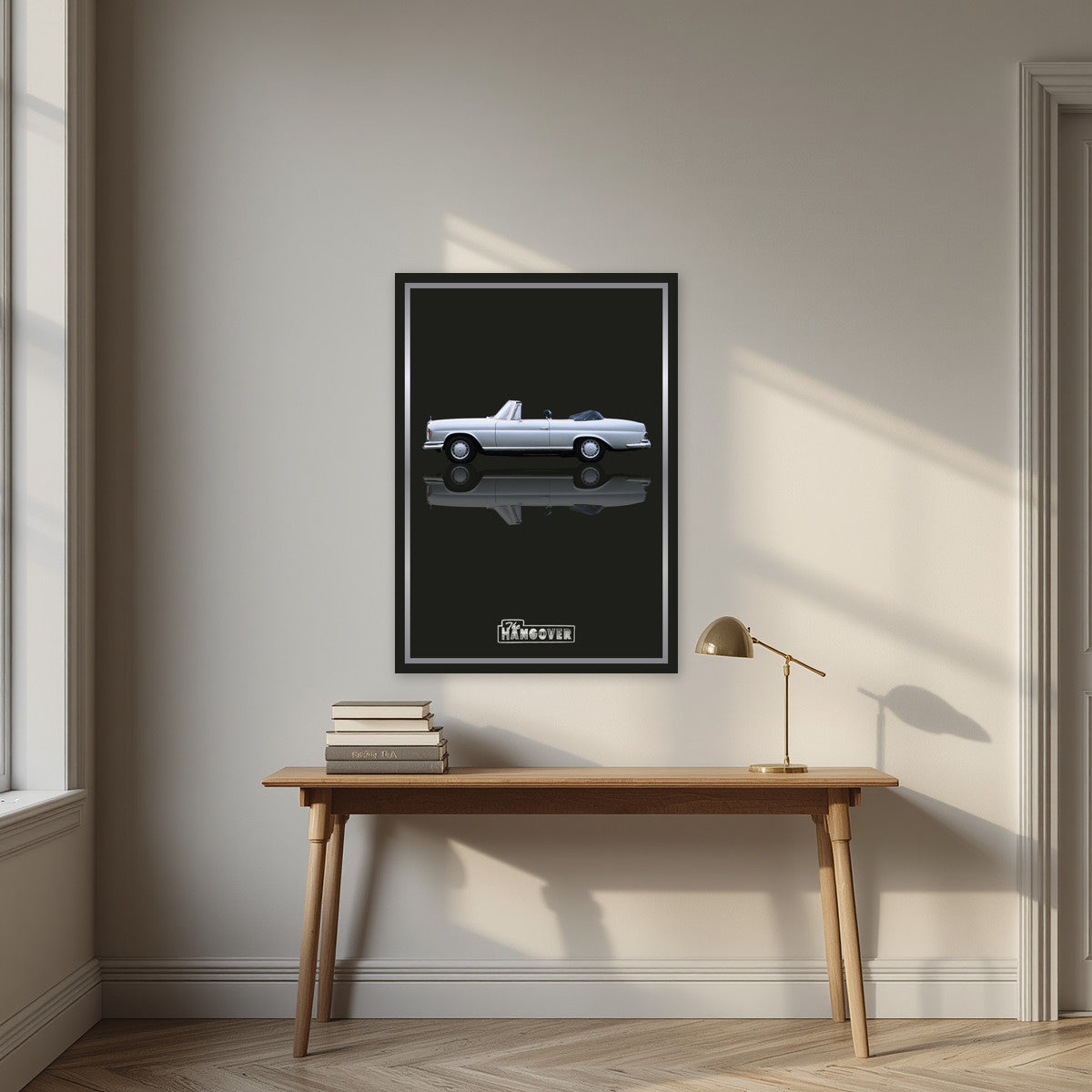 The Hangover – Tuxedo Black art print, unframed poster, styled in a desk