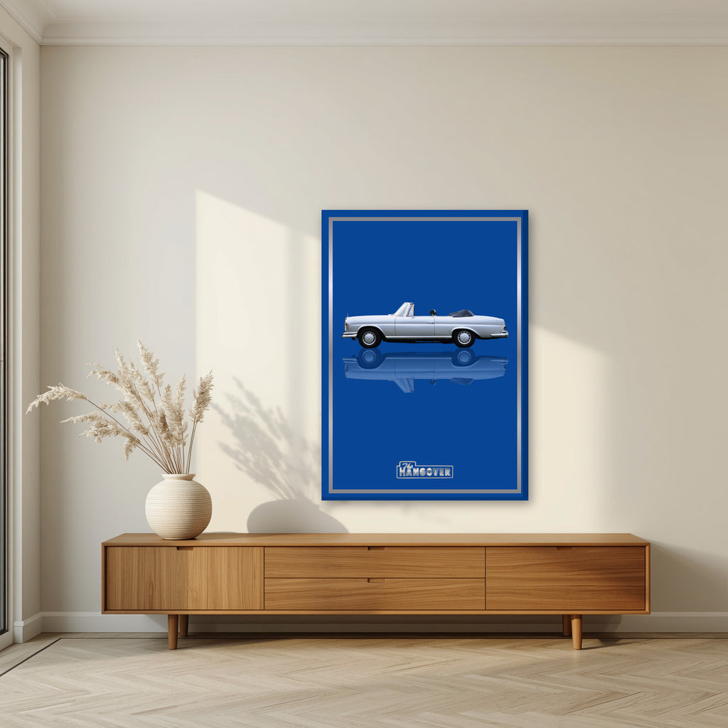 The Hangover – Vegas Blue art print, on slim canvas, styled in a living room