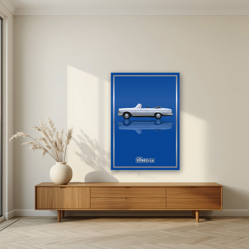 The Hangover – Vegas Blue art print, as an acrylic print, styled in a living room