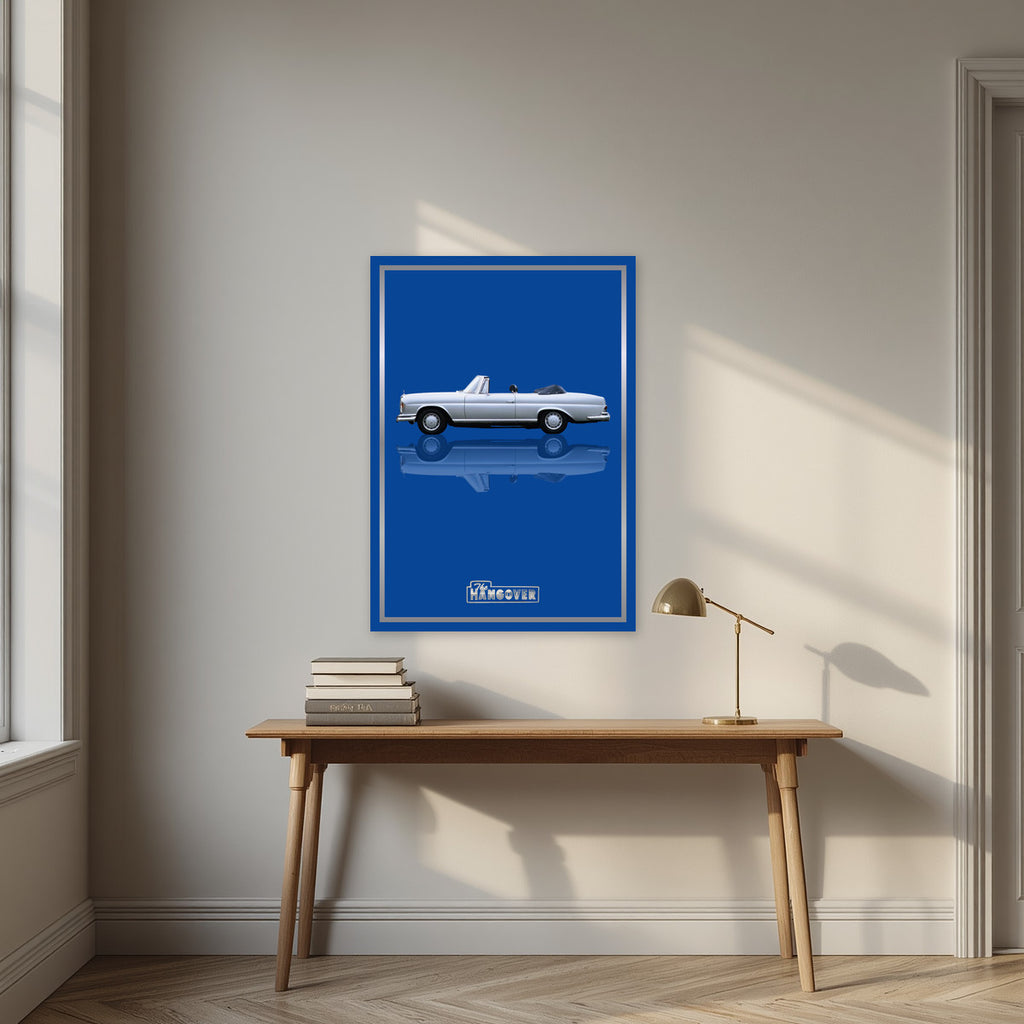 The Hangover – Vegas Blue art print, unframed poster, styled in a desk