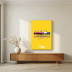The Italian Job – Gold Bullion art print, on thick canvas, styled in a living room