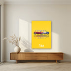 The Italian Job – Gold Bullion art print, as an acrylic print, styled in a living room
