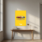 The Italian Job – Gold Bullion art print, unframed poster, styled in a desk