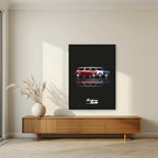 The Italian Job – Union Black art print, in a black frame, styled in a living room