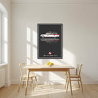Who Ya Gonna Call? – Charcoal art print, unframed poster, styled in a kitchen