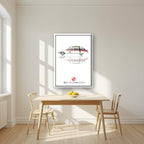 Who Ya Gonna Call? – Marshmallow White art print, on thick canvas, styled in a kitchen