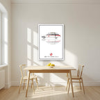 Who Ya Gonna Call? – Marshmallow White art print, as an acrylic print, styled in a kitchen