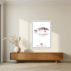Who Ya Gonna Call? – Marshmallow White art print, unframed poster, styled in a living room