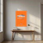 Who Ya Gonna Call? – Siren Orange art print, unframed poster, styled in a desk
