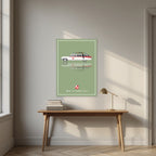 Who Ya Gonna Call? – Slime Green art print, unframed poster, styled in a desk