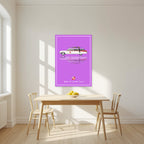 Who Ya Gonna Call? – Spectral Violet art print, unframed poster, styled in a kitchen