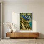 Le Vigne Sul Mare — Cinque Terre art print, in a white frame, styled in a living room