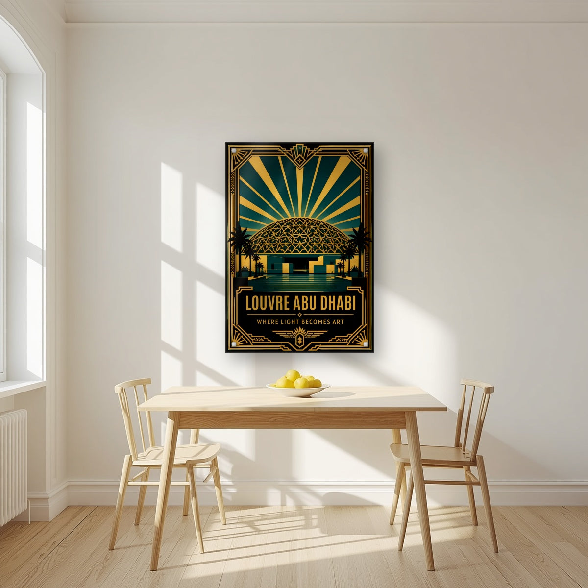 Dome of Light | Abu Dhabi Art Print — acrylic print, room scene