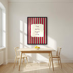 The Early Night Club – Garden Sage print in a black frame in a kitchen