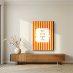The Early Night Club – Marmalade Stripe on thick canvas in a living room