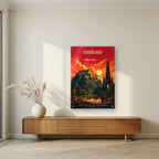 The Castle On The Rock — Edinburgh art print, as an acrylic print, styled in a living room