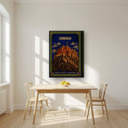 Thistle And Gold — Edinburgh art print, on thick canvas, styled in a kitchen