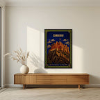 Thistle And Gold — Edinburgh art print, unframed poster, styled in a living room
