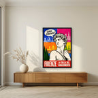 Ciao, Firenze! — Firenze art print, in a black frame, styled in a living room